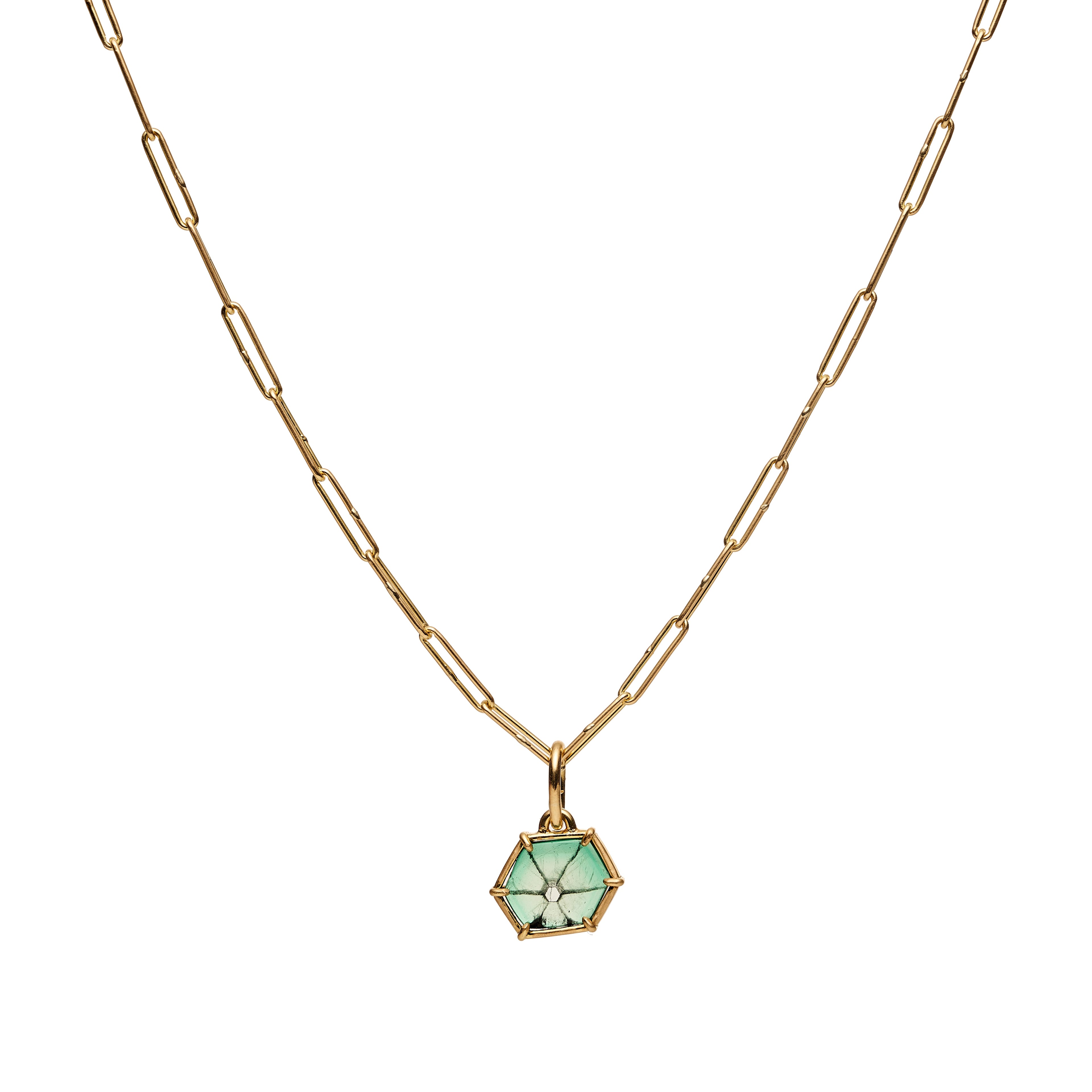 Tura Sugden 18k Colombian Trapiche Emerald Pendant