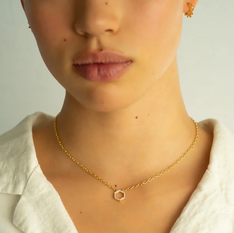 Harwell Godfrey 18k Diamond Mini Hexagon Foundation Cable Chain - 18