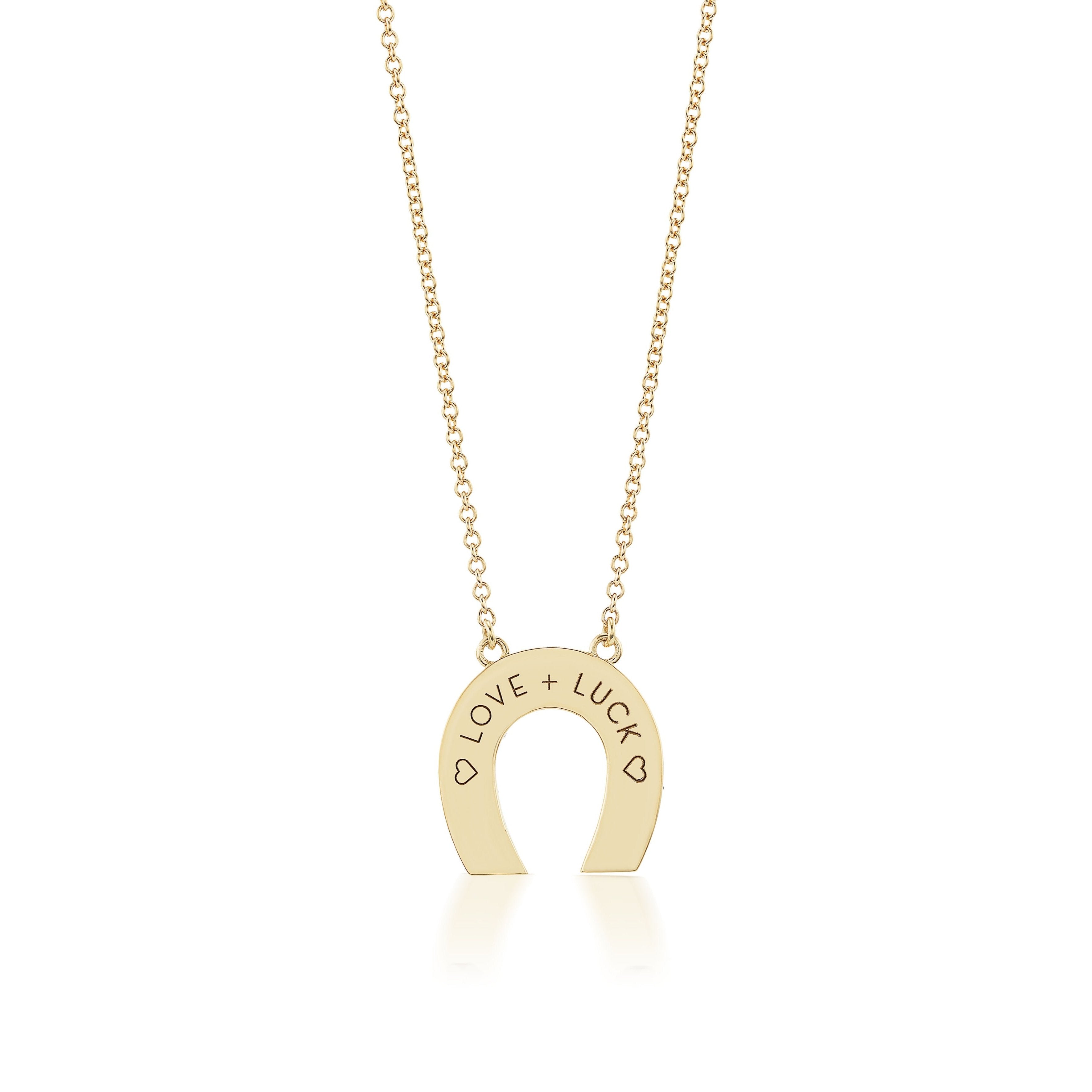 Harwell Godfrey 18k Mini Horseshoe Necklace w/ Diamonds- 16-18
