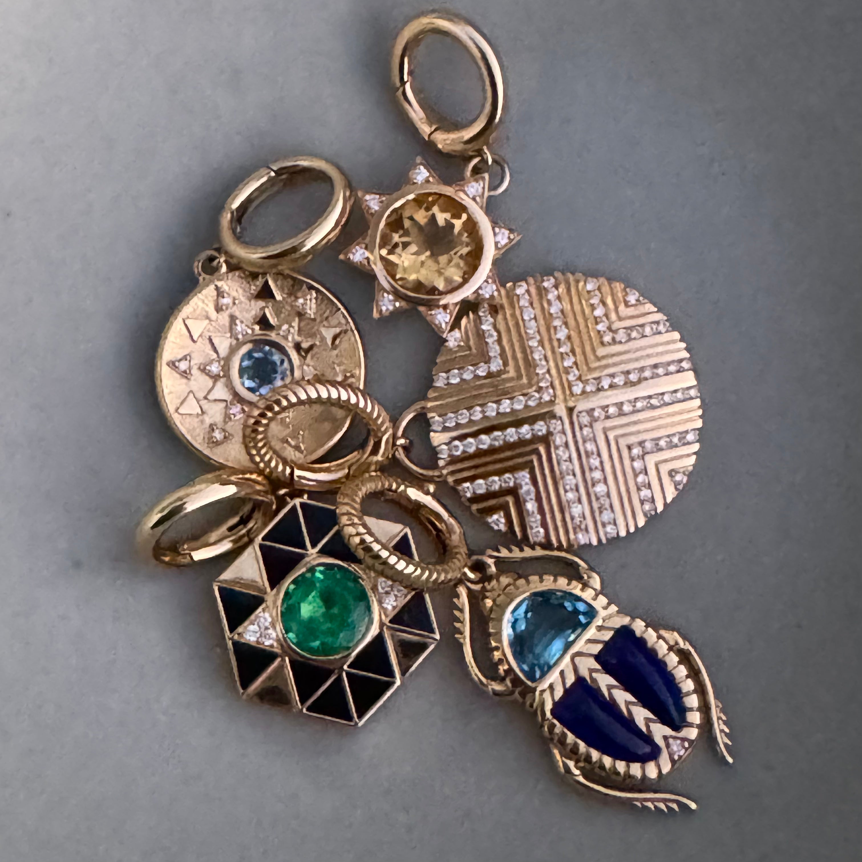 Harwell Godfrey 18k Diamond Masego Mini Knife Edge Medallion Pendant