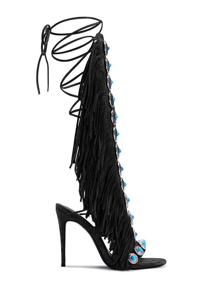 Bohemian Gemstone Fringe Sandals