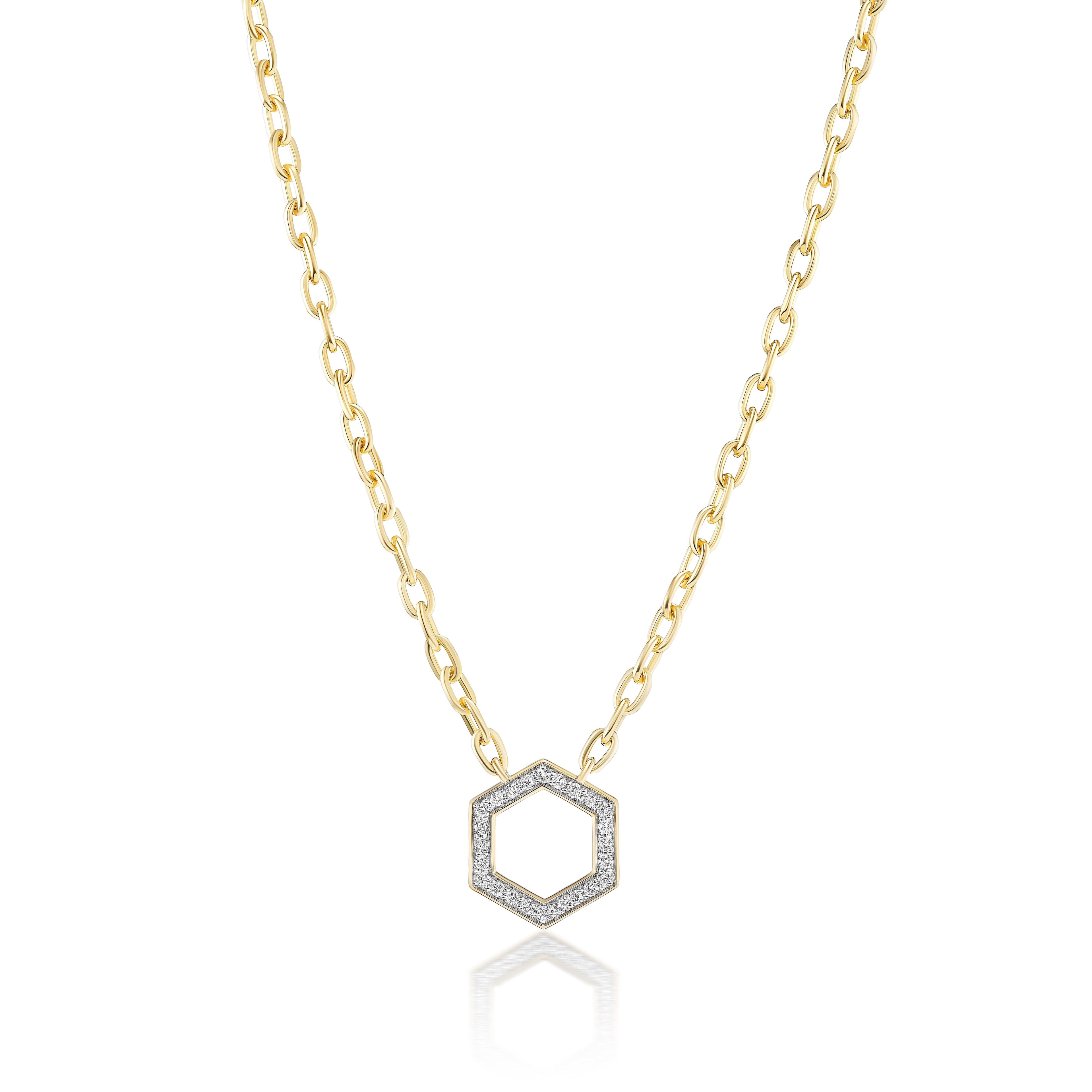 Harwell Godfrey 18k Diamond Mini Hexagon Foundation Cable Chain - 18