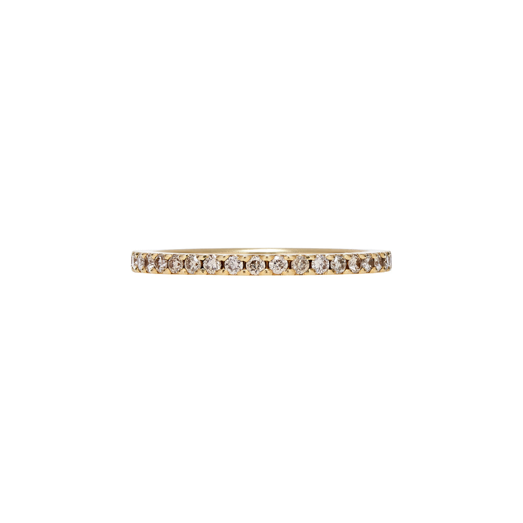 Tura Sugden 18k Yellow Gold Champagne Diamond Half Eternity Band - 1.5 mm