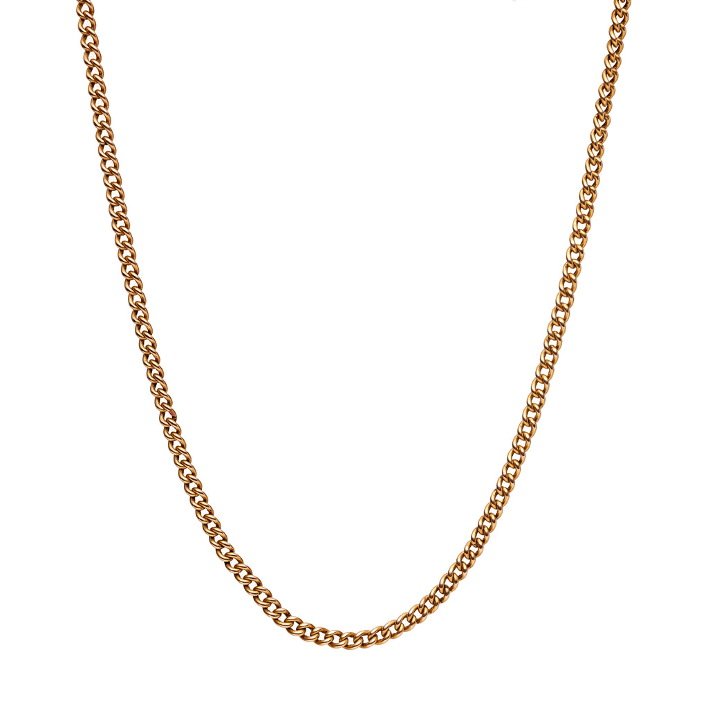Antique Victorian 15k 4mm Curb Link Chain- 18