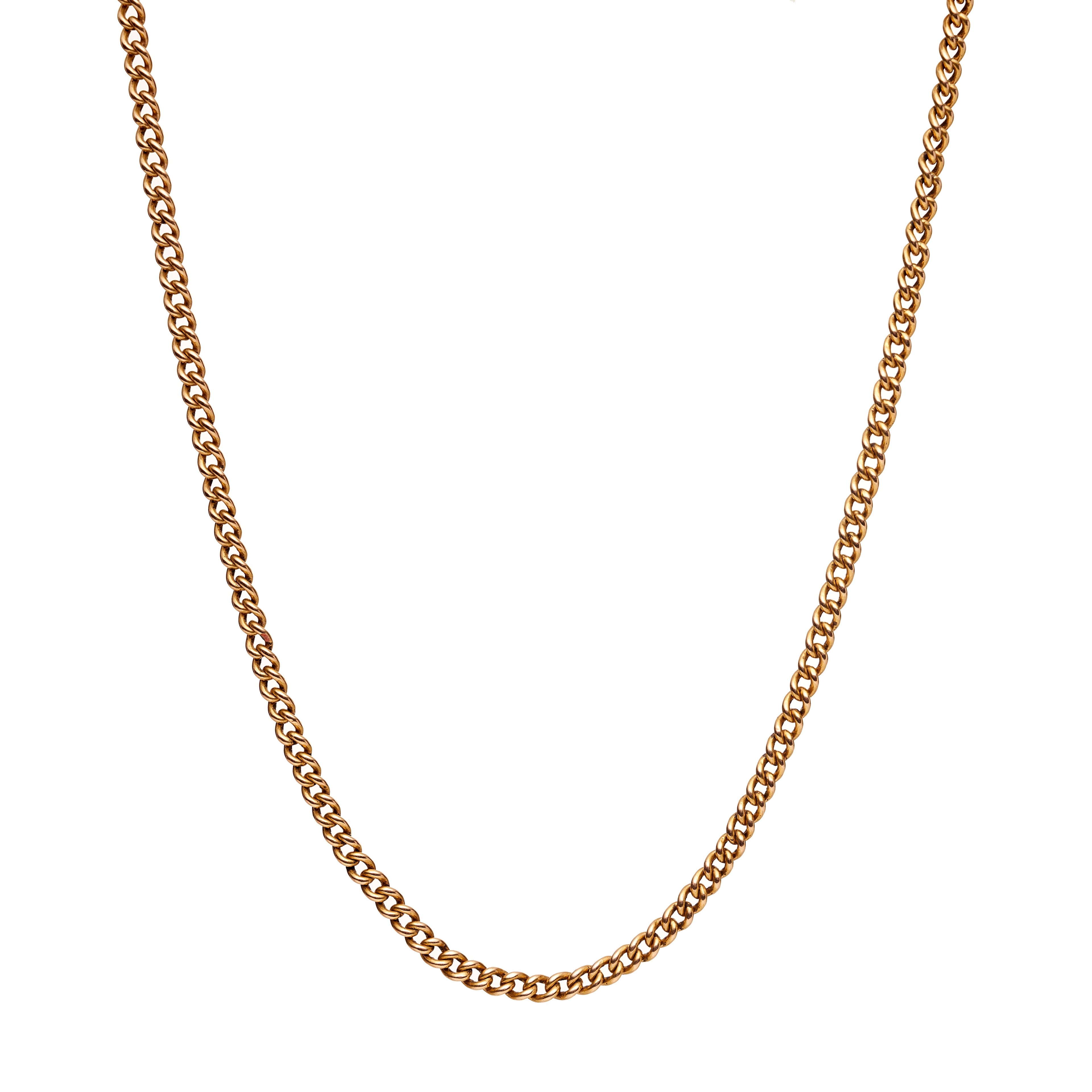 Antique Victorian 15k 4mm Curb Link Chain- 18