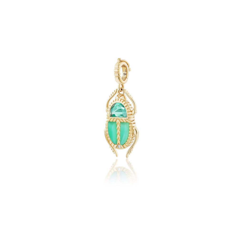Harwell Godfrey 18k Green Amethyst & Chrysoprase Mini Scarab Pendant
