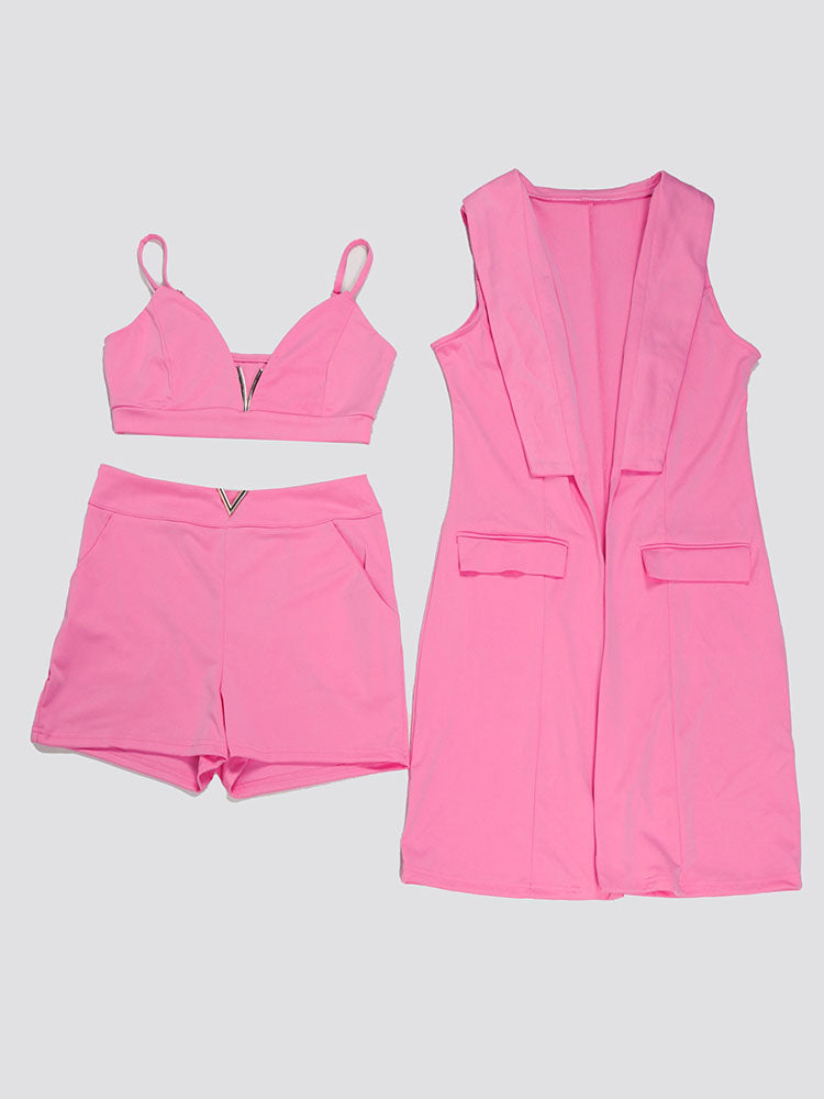 Classy Three-Piece Shorts Set